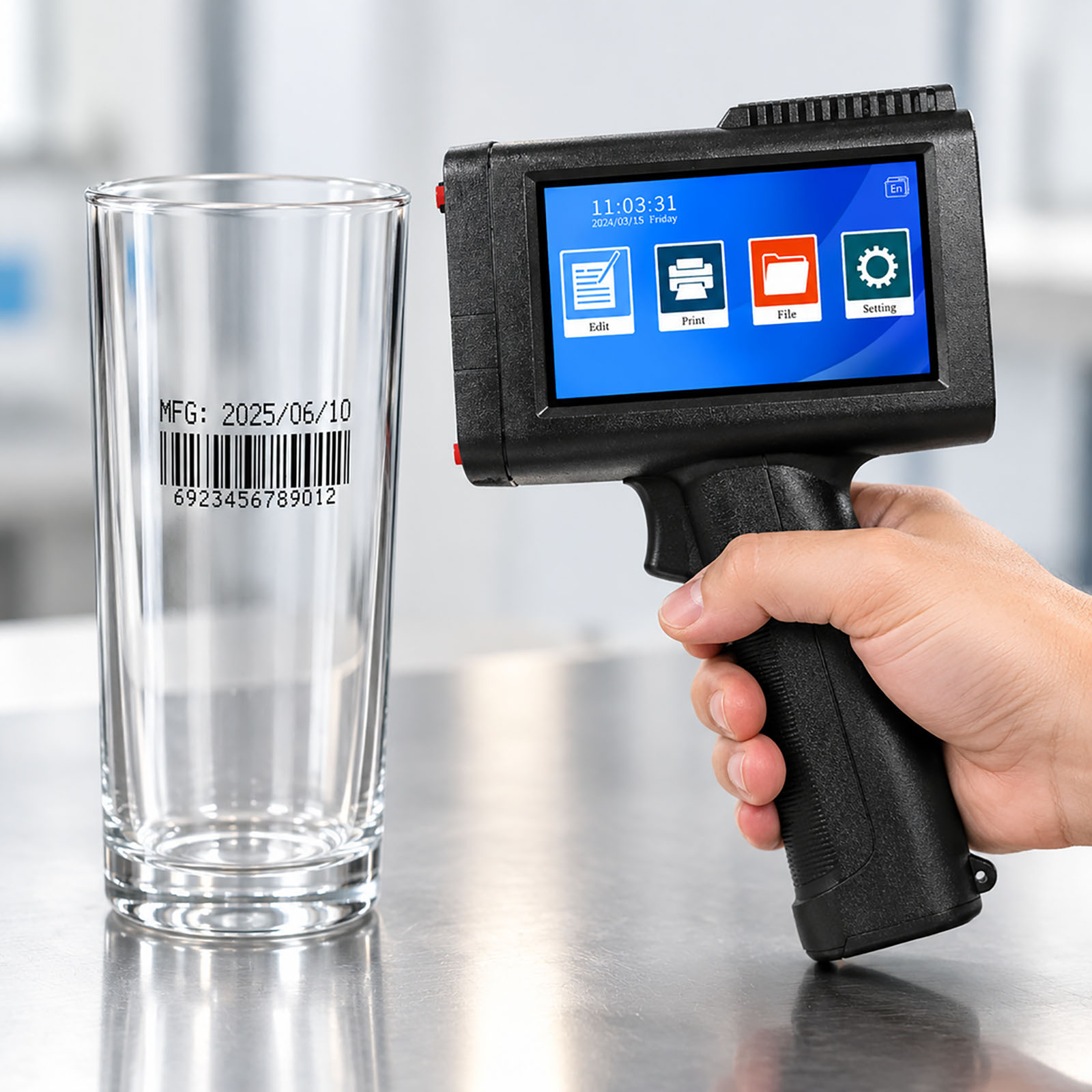 Barcode Printer - ZM-C13 12,7 mm El Tipi Mürekkep